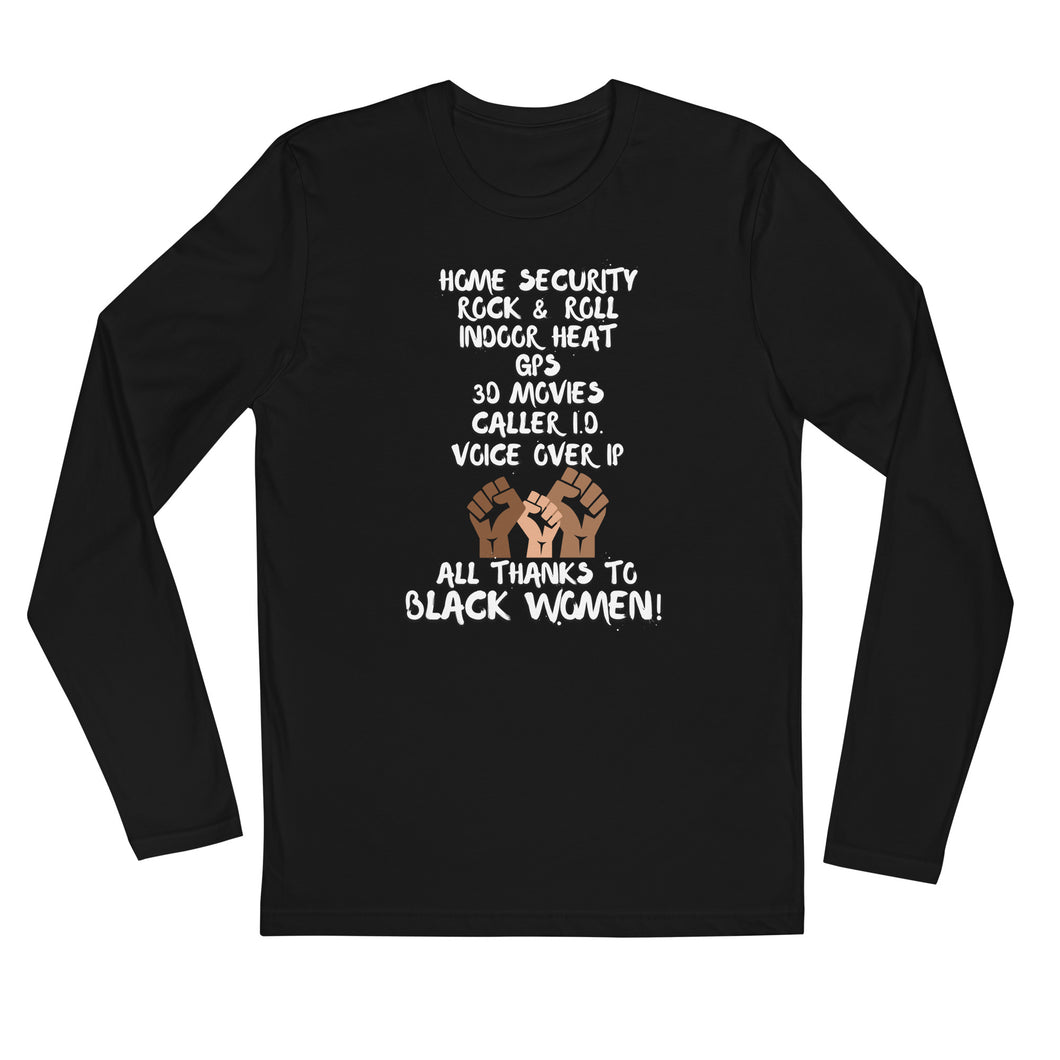 Thank Black Women Long Sleeve Fitted Crew-Unisex